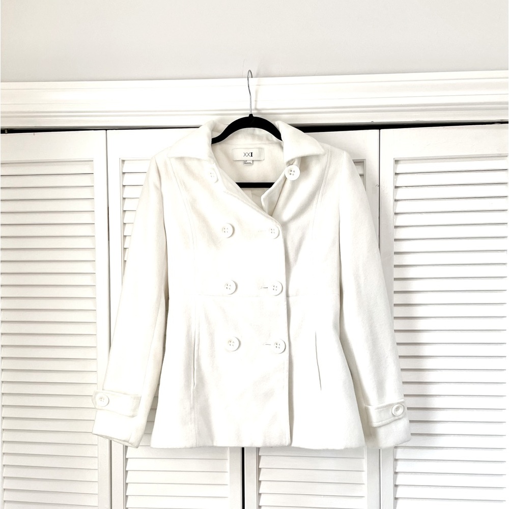 White pea coat, size S